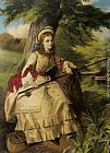 William Maw Egley Canvas Paintings - A Young Lady Fishing